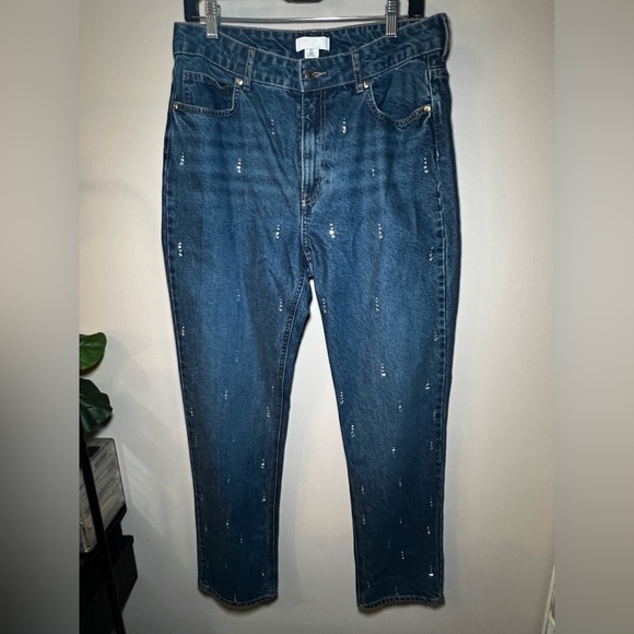 H&M Blue Relaxed Jeans with Embelished Details Size 12 - Picture 1 of 10